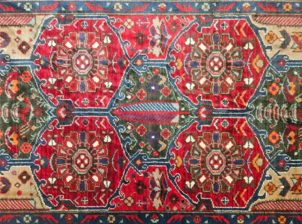 Vintage oosters wol vloerkleed Bachtiar Persia 131x213cm, Gebruikt, 100 tot 150 cm, Onbekend, 200 cm of meer
