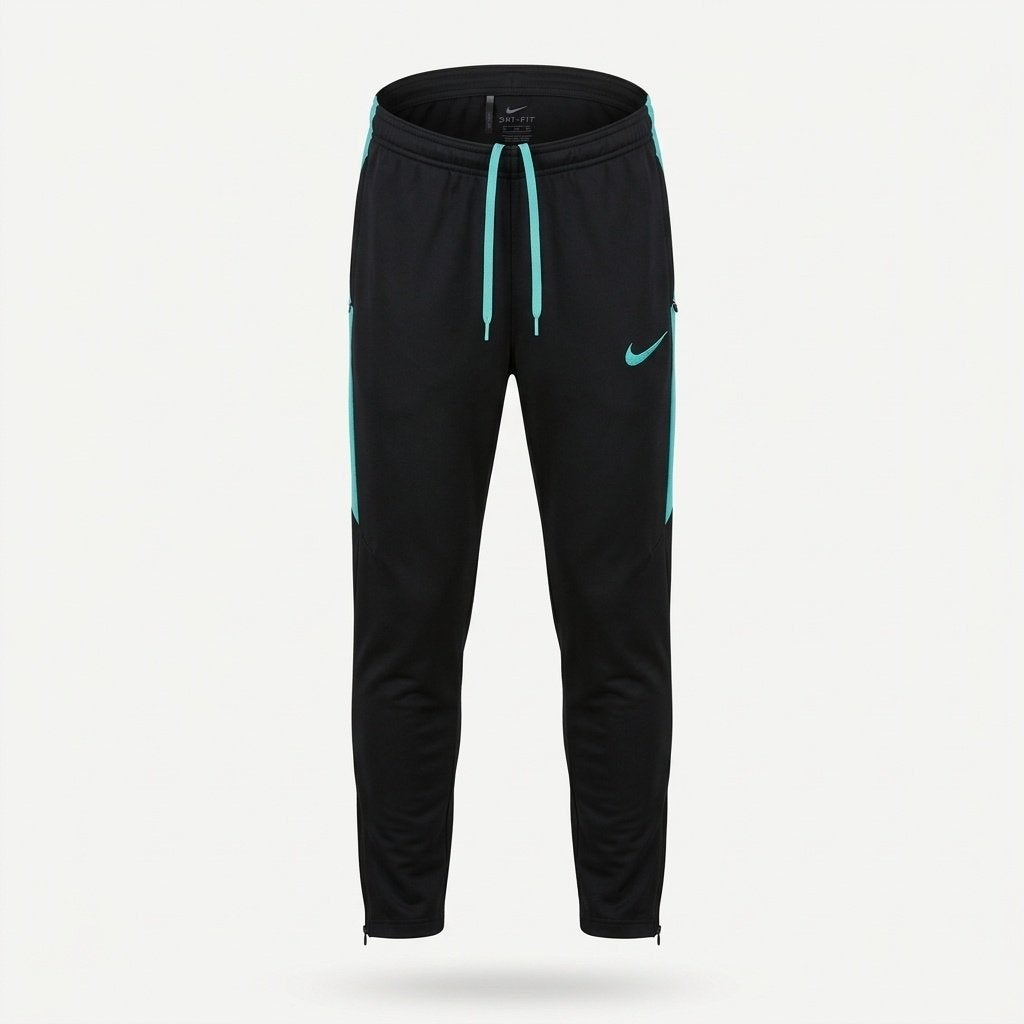 RT-0186 Nike Dri-FIT trainingsbroek heren zwart turquoise M, Maat 48/50 (M), Zwart, Nike, Ophalen of Verzenden
