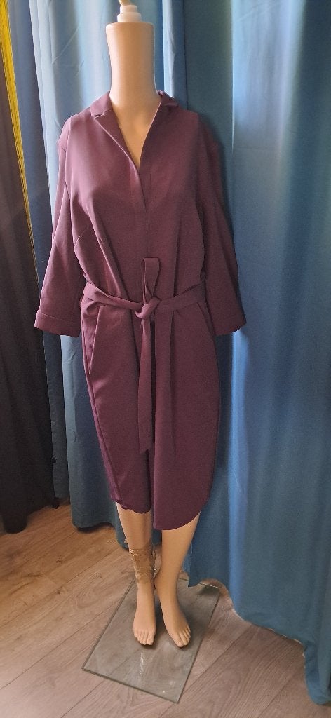 Mart Visser jurk maat 44 met rits en ceintuur, Kleding | Dames, Paars, Maat 42/44 (L), Nieuw, Knielengte