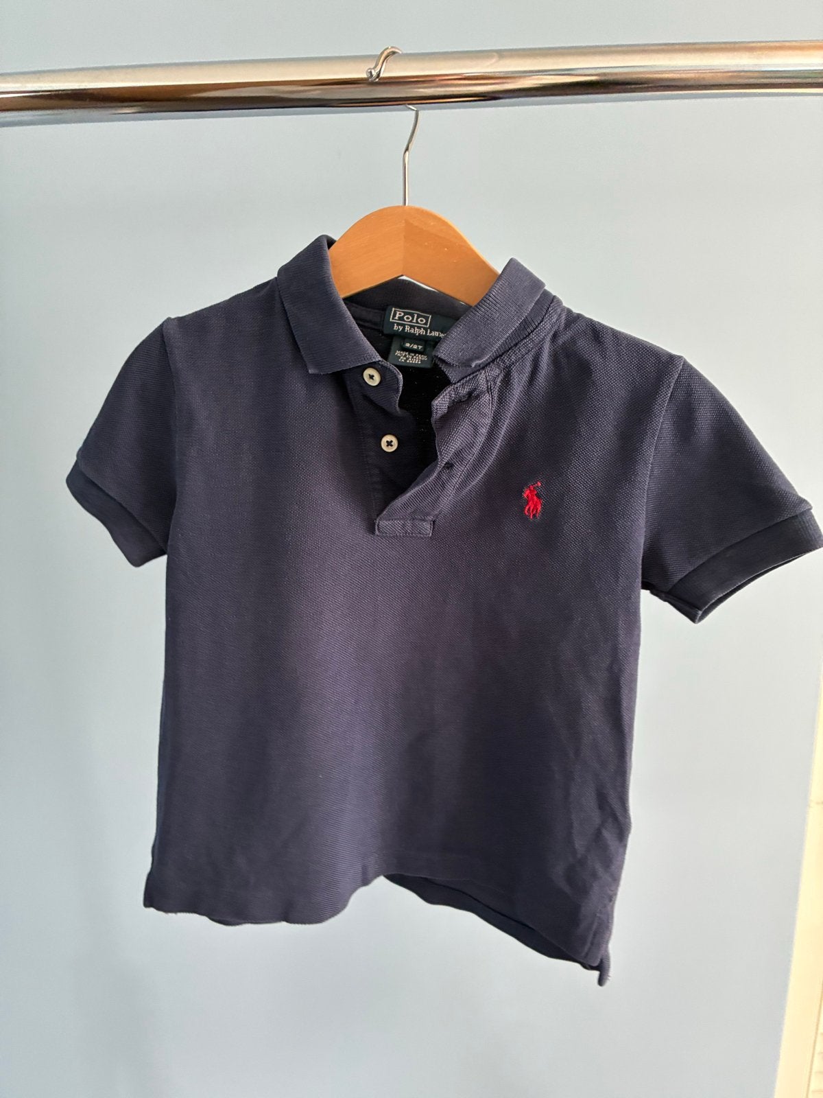 Polo Ralph Lauren Poloshirt Navy Maat 2 (2T), Ophalen of Verzenden, Gebruikt, Jongen of Meisje