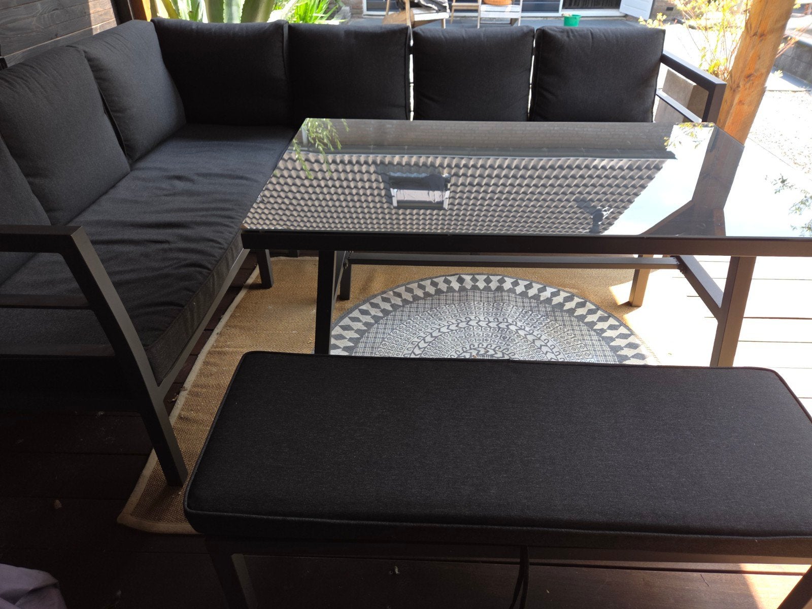 Antraciet,grijs Aluminium tuinset compleet., Ophalen, Aluminium