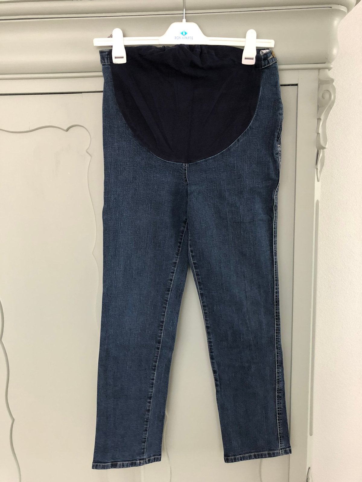 Zwangerschapsjeans met buikband - Maat 38/40 (M), Maat 38/40 (M), Blauw, Ophalen of Verzenden, Zo goed als nieuw
