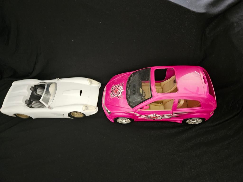 Barbie en Bratz auto's - Roze en Wit Speelgoedauto's, Ophalen, Gebruikt