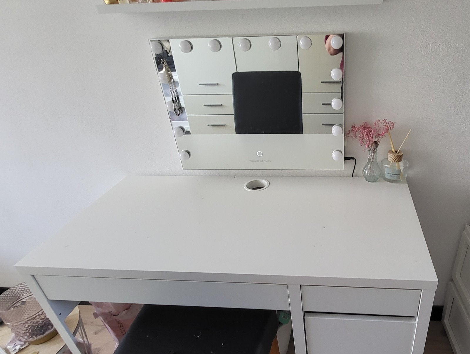IKEA bureau wit met lades en kleine beschadiging, Ophalen, Gebruikt, Met lades, IKEA