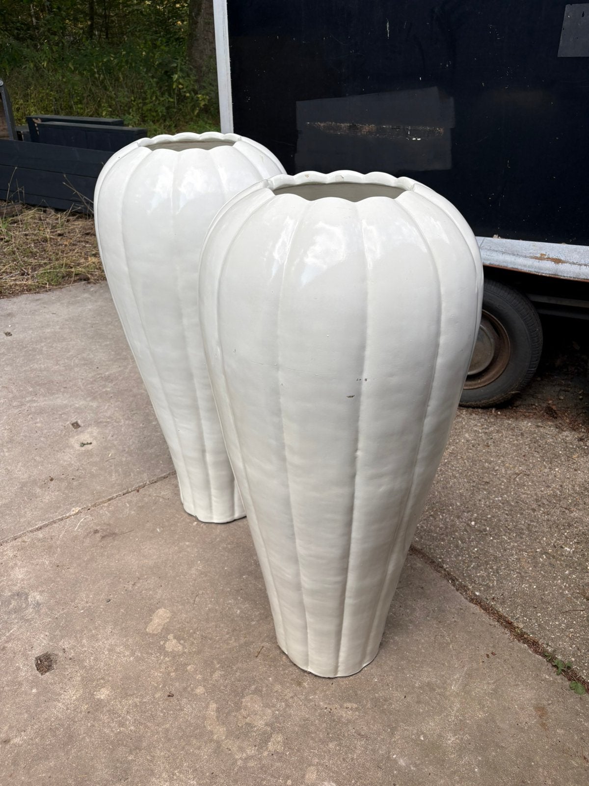 Prachtige zeer grote xl geglazuurde bloempotten bloembakker, Ophalen, 40 cm of meer, Rond, Zo goed als nieuw