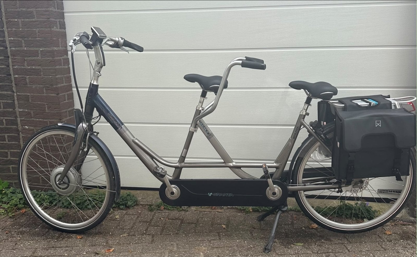 Elektrische sparta tandemfiets met lage kilometerstand, Minder dan 10 versnellingen, Velgrem, Zo goed als nieuw, 51 tot 55 cm