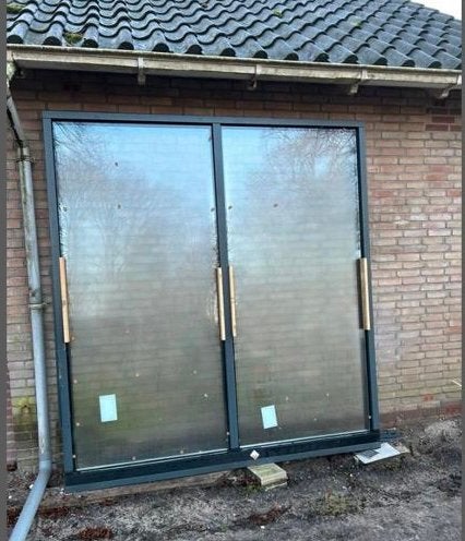 Groot kozijn 245 hoog x 228 breed hout nieuw dts dorpel glas, Ophalen, Zo goed als nieuw, Inclusief glas, 225 cm of meer