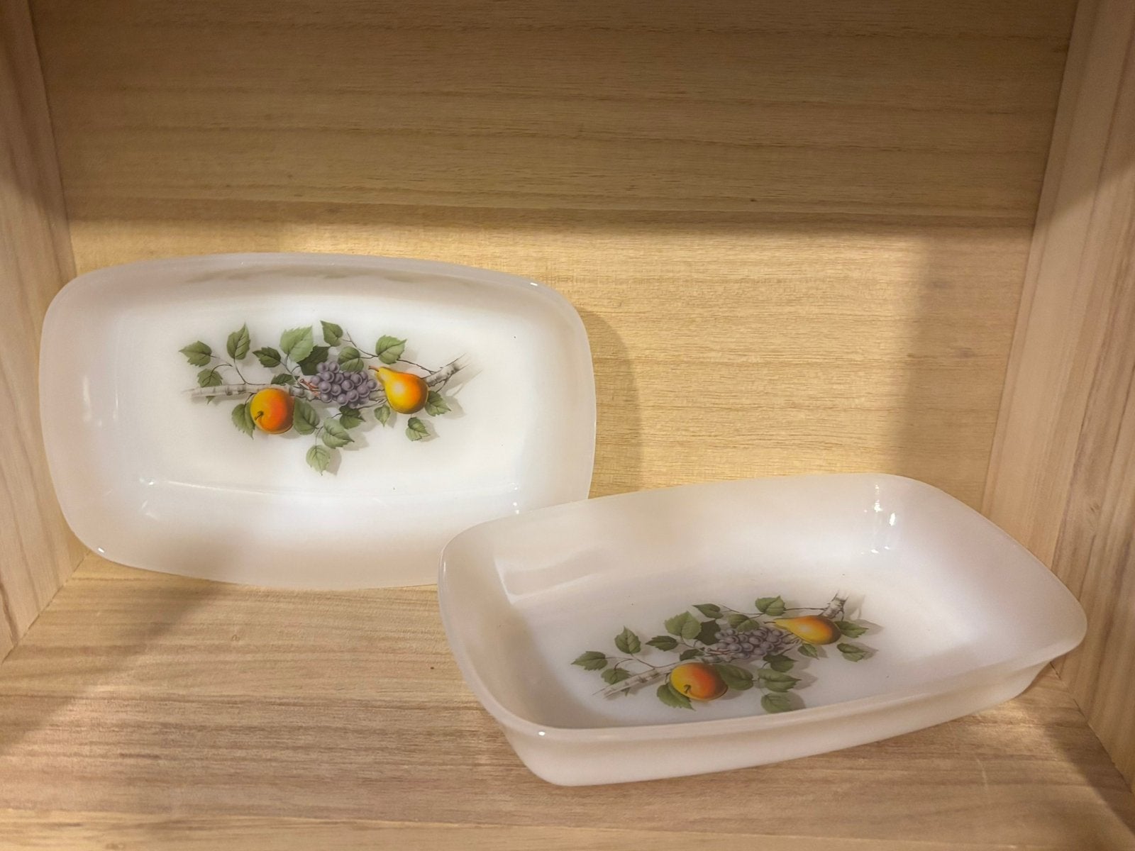 Arcoroc France serveerschaaltjes met fruitdecoratie, Ophalen of Verzenden, Overige stijlen, Glas, Schaal of Schalen