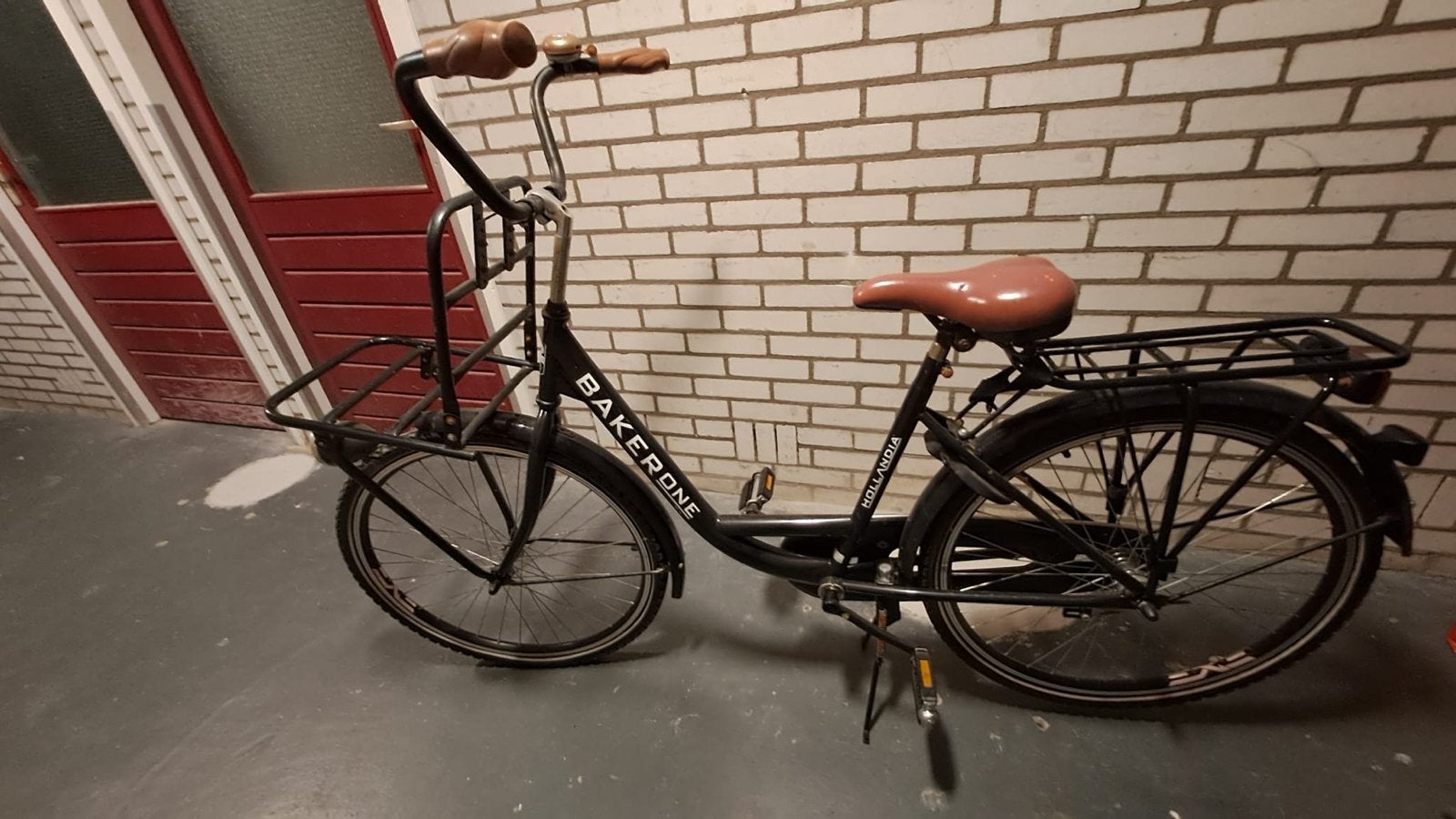 Hollandia Bakerone Transportfiets - Zwart, Overige merken, Terugtraprem, Gebruikt, Ophalen of Verzenden