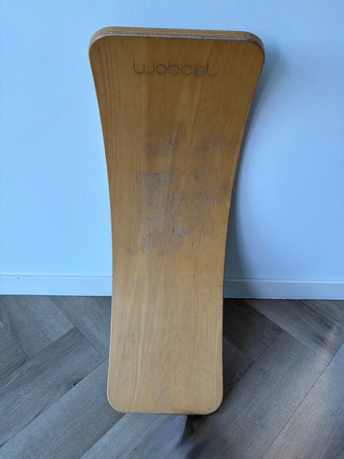 Wobbel balansbord hout met grijs vilt
