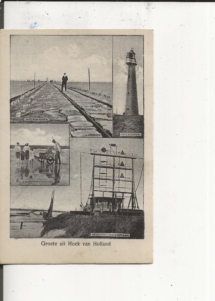 Hoek van Holland 4-Luik met Seinpost Joh Lips, Ophalen of Verzenden, Voor 1920, Ongelopen, Zuid-Holland