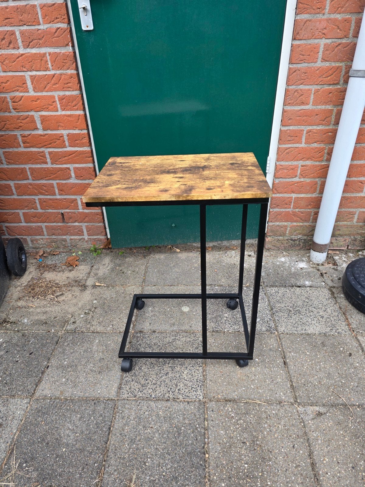 Bijzettafel, bedttafel, plantentafel met wieltjes, Ophalen, 25 tot 50 cm, Rechthoekig, 50 tot 100 cm