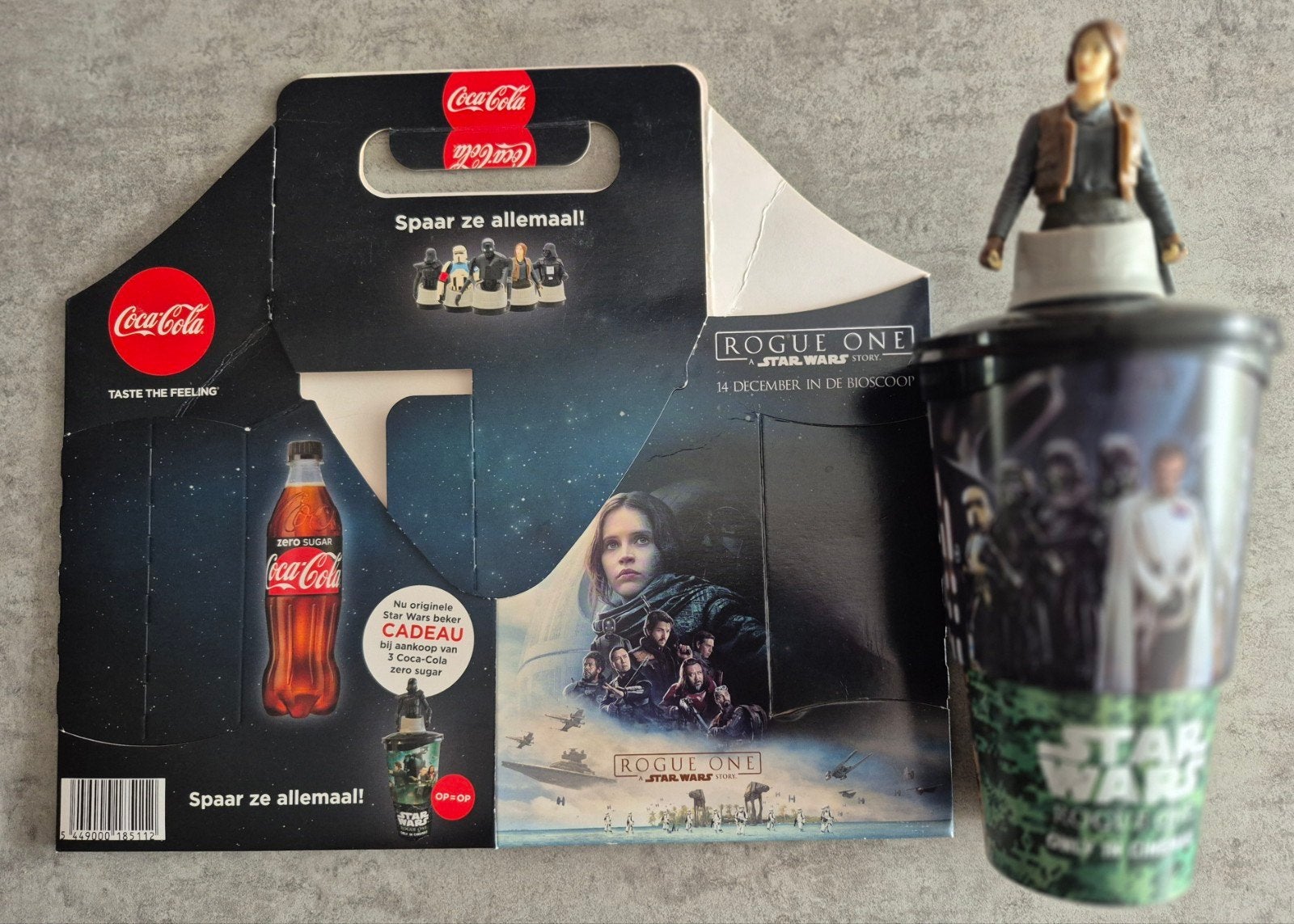 Coca-Cola Star Wars Rogue One beker met Jyn Erso figuur, Ophalen of Verzenden, Zo goed als nieuw