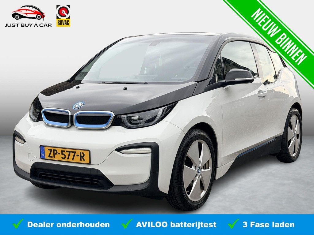BMW i3 Basis 120Ah 42 kWh SOH 85,1% / Warmtepomp / Comfort-P, Met garantie (alle), 4 stoelen, 258 min, Grijs