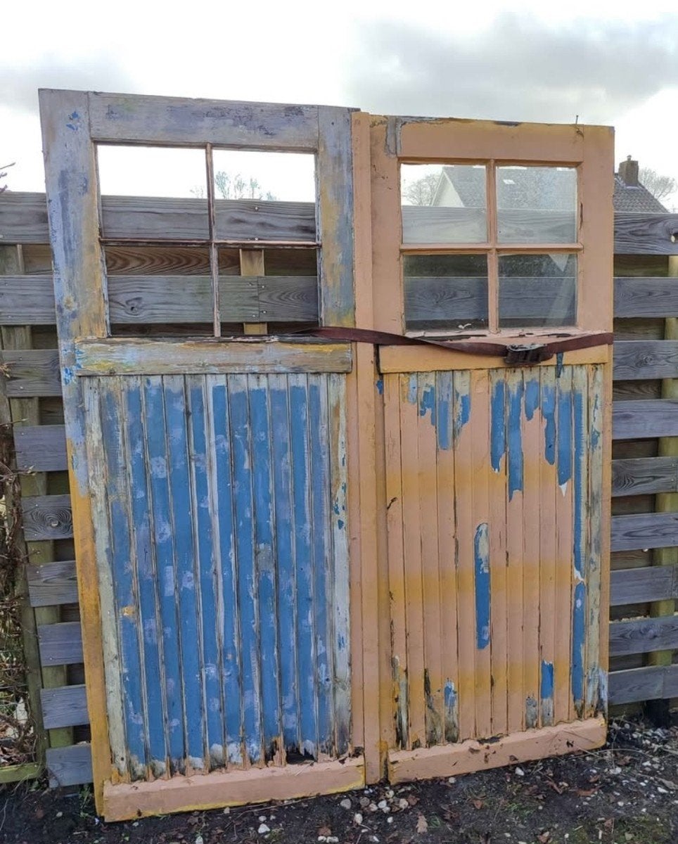 oude tuindeuren - schuurdeuren - garagedeuren, Tuin en Terras, Ophalen, Minder dan 3 meter, Hout, 1 tot 2 meter