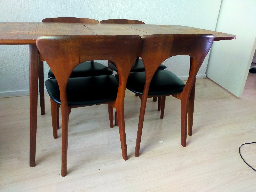 Vintage jaren 60 eetkamerset, Huis en Inrichting, Complete eetkamers, Ophalen, Gebruikt, Danish vintage retro jaren 60 pk look