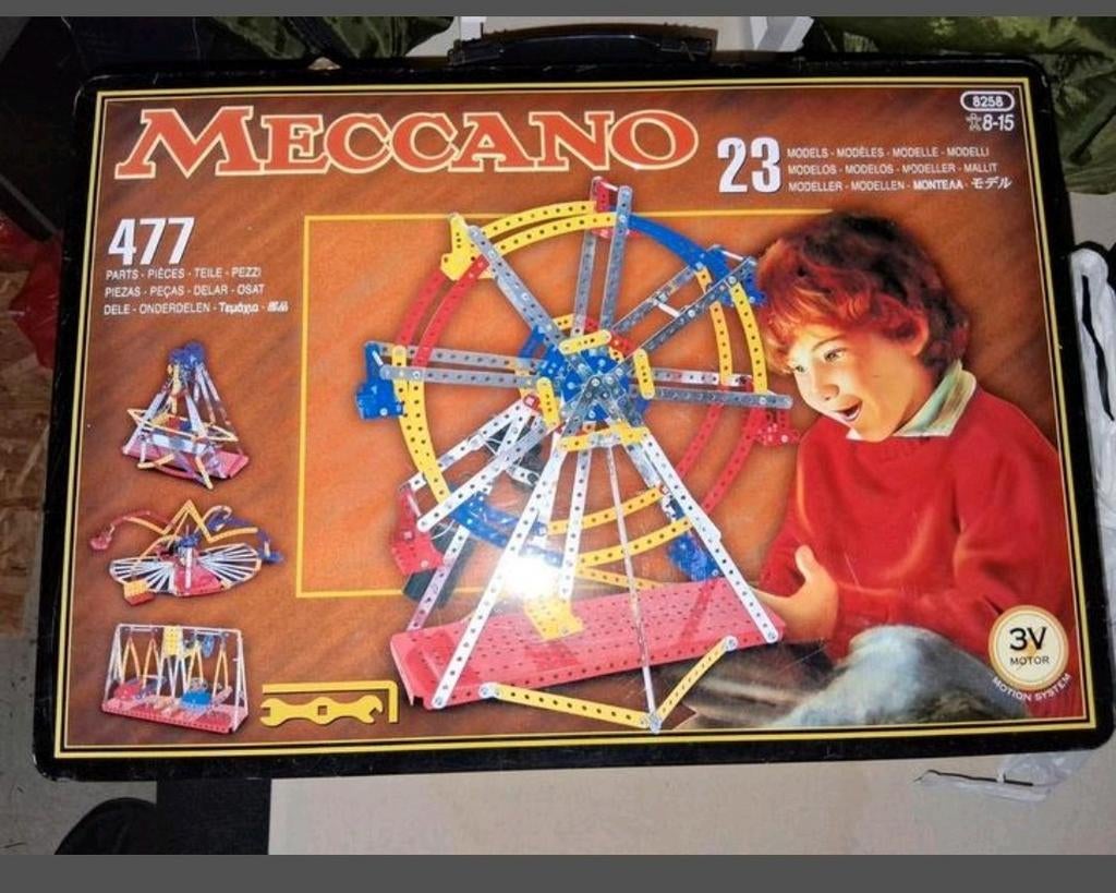 Vintage Meccano set 8258 met 477 onderdelen, Ophalen of Verzenden, Zo goed als nieuw, Bouwen