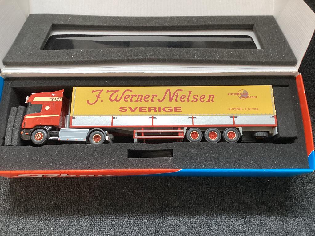 Tekno Scania Werner Nielsen, Hobby en Vrije tijd, Modelauto's | 1:50, Ophalen of Verzenden, Zo goed als nieuw, Bus of Vrachtwagen