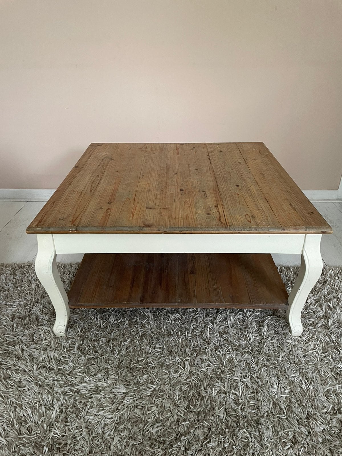 Landelijke salontafel, Huis en Inrichting, Ophalen, Overige materialen, Vierkant, Minder dan 50 cm
