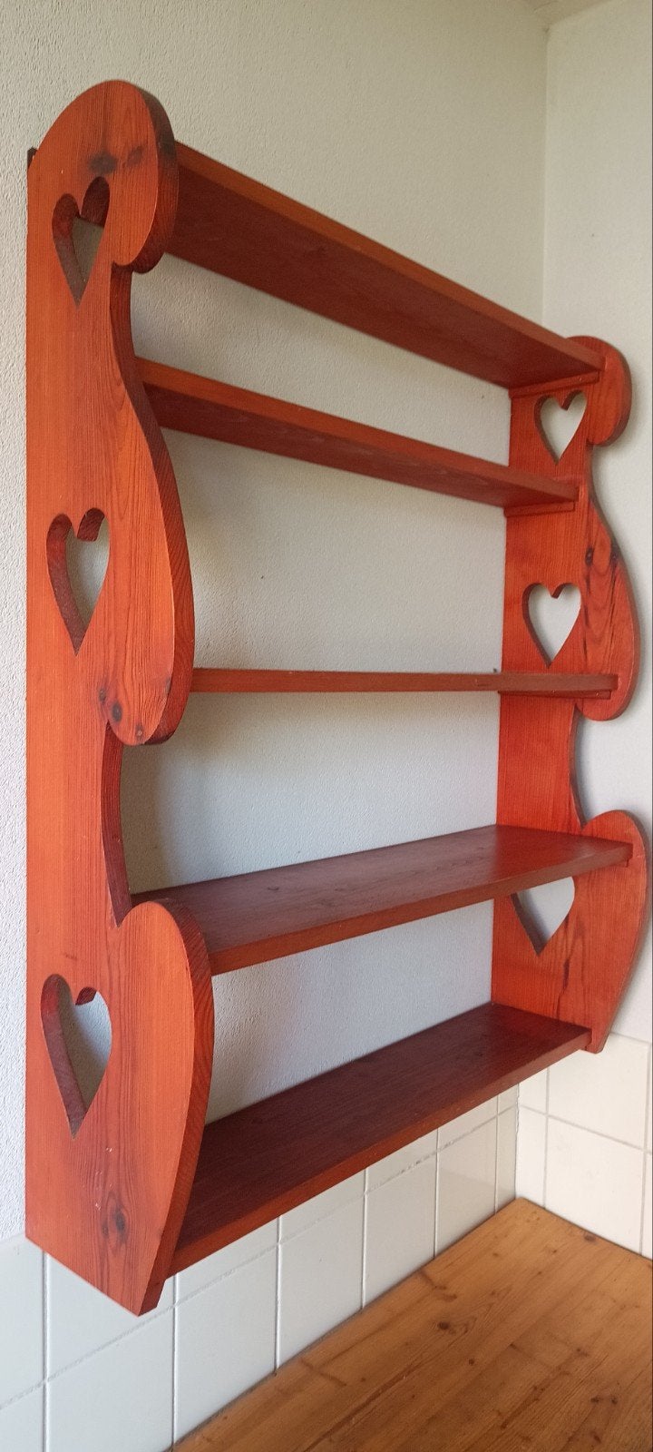 Houten wandrek met hartjes, 100x80 cm, Huis en Inrichting, Ophalen, Gebruikt