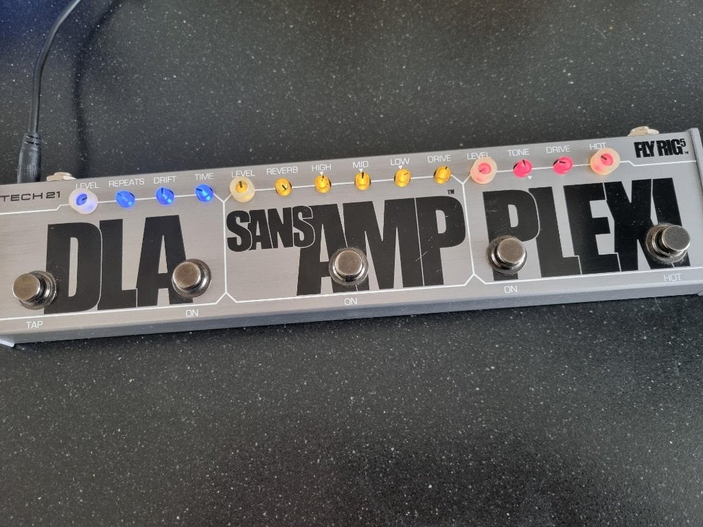 Tech 21 (was €400) Fly Rig 5 SansAmp Plexi Delay Reverb USA, Ophalen of Verzenden, Delay of Echo