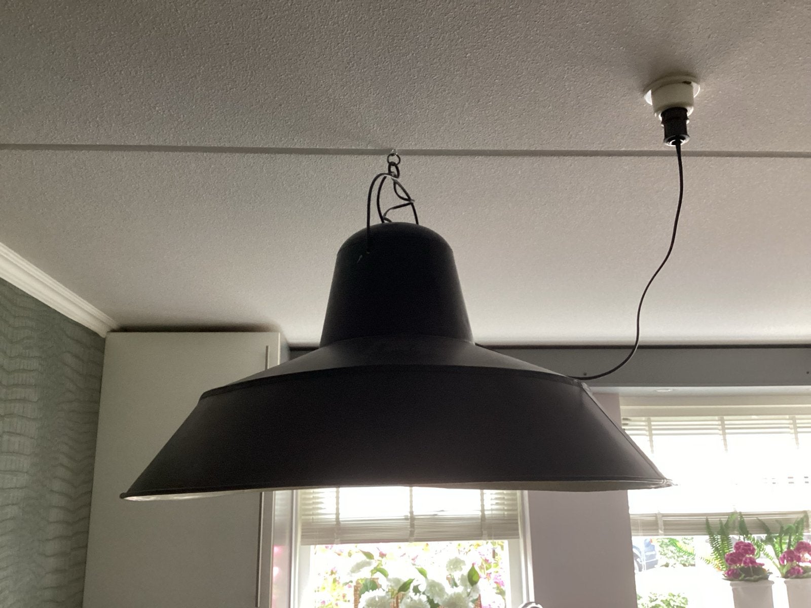 Metalen hanglamp diameter 80 cm, Huis en Inrichting, Lampen | Hanglampen, Ophalen, Gebruikt, Metaal, E27 (groot)
