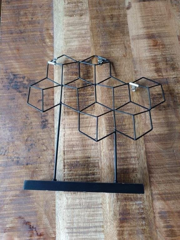Zwart metalen sieraden rekje 31 x 30 x 7 cm voor oorbellen, Ophalen of Verzenden, Zo goed als nieuw, Zwart, Overige materialen