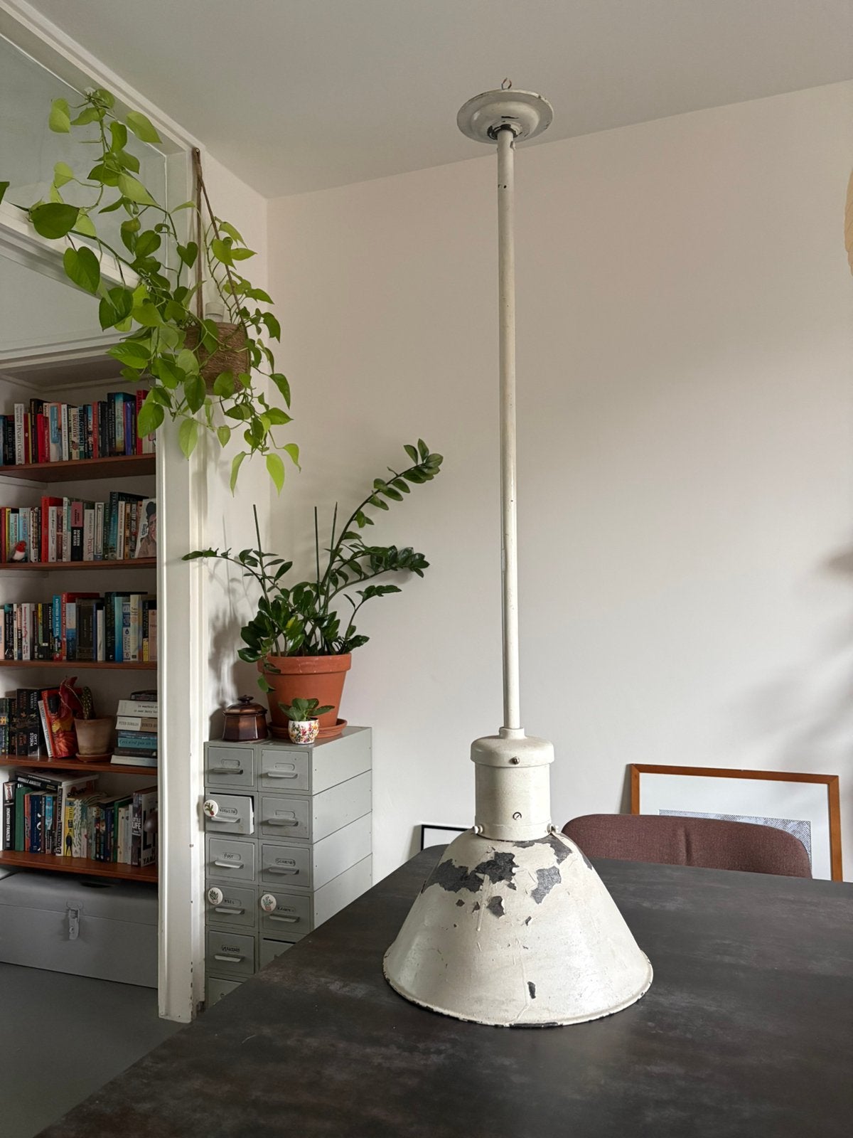 Industriële vintage hanglamp, Huis en Inrichting, Ophalen, Industrieel en vintage, Gebruikt, E27 (groot)