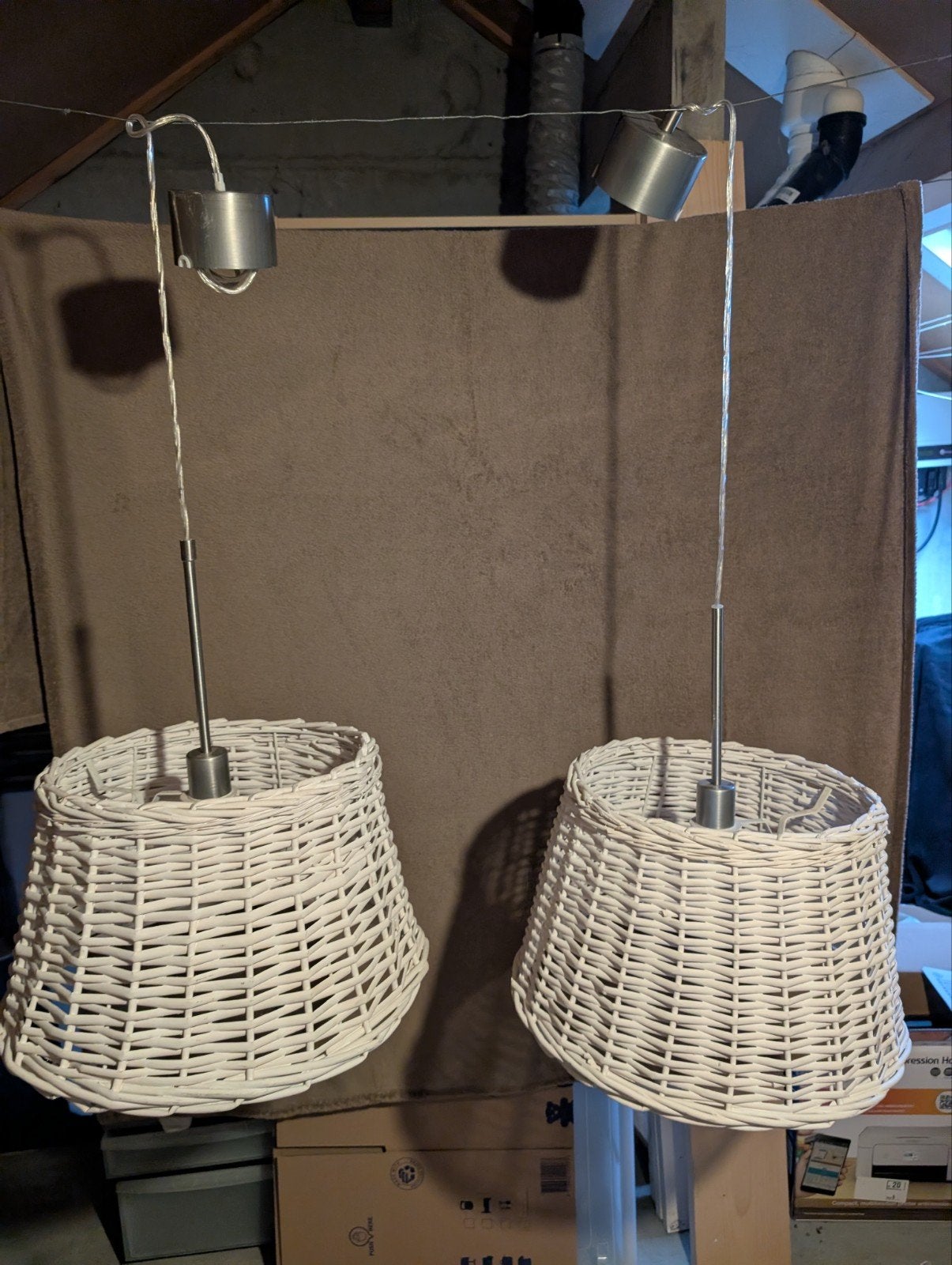 pitrieten hanglamp, Wit, Rond, Overige materialen, Ophalen