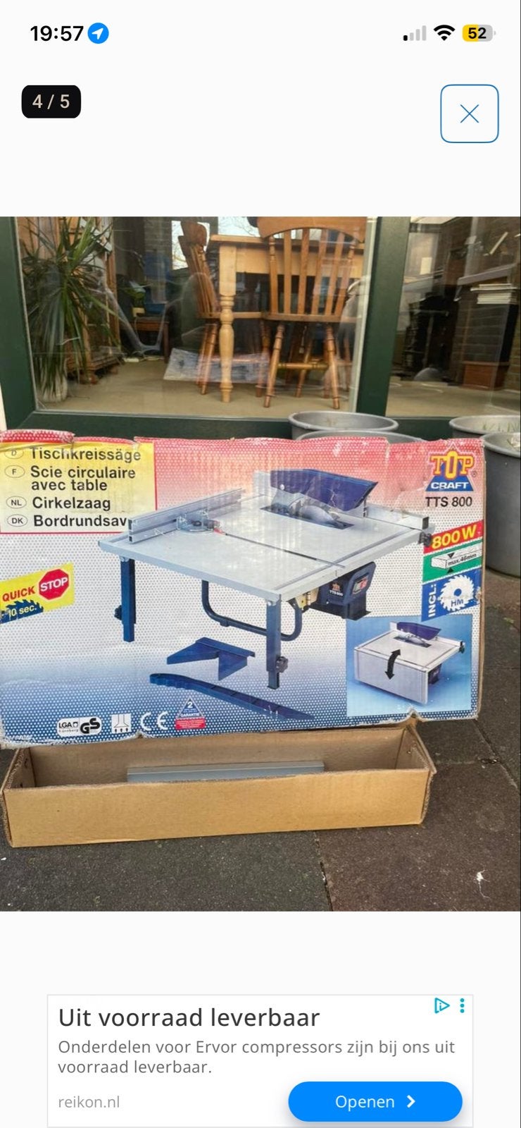 Top Craft TTS 800 Cirkelzaag - 800W, Ophalen, Gebruikt, Cirkelzaag, 600 tot 1200 watt