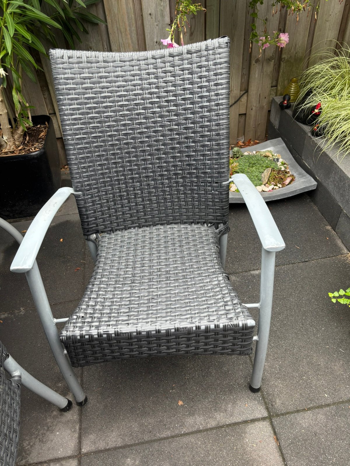 Tuintafel met 6 stoelen, Ophalen, Gebruikt, Stapelbaar