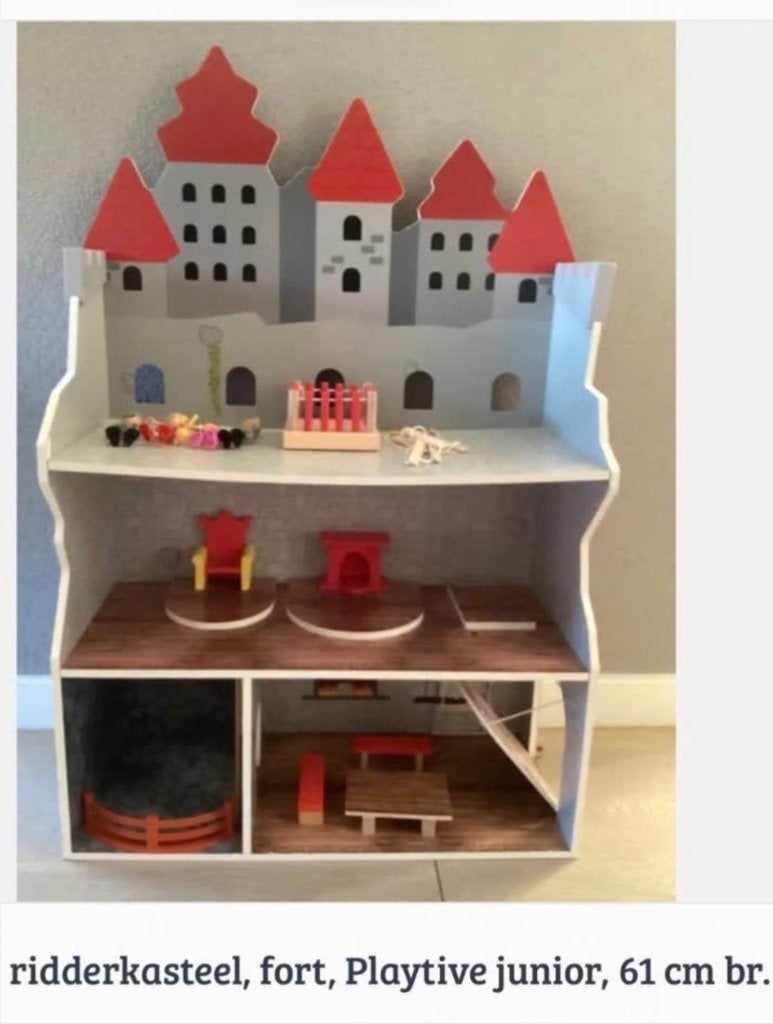 Ridderkasteel, poppenhuis, boekenrek, Lidl, in doos, houten, Ophalen of Verzenden, Gebruikt, Meubelstuk of Keukentje