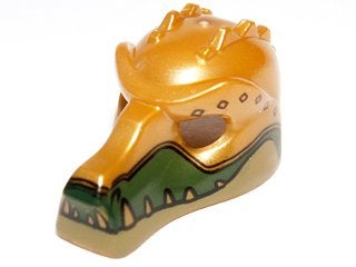 Lego Minifigure, Headgear Mask Crocodile with Gold Teeth and, Gebruikt, Overige thema's, Lego, Accessoire