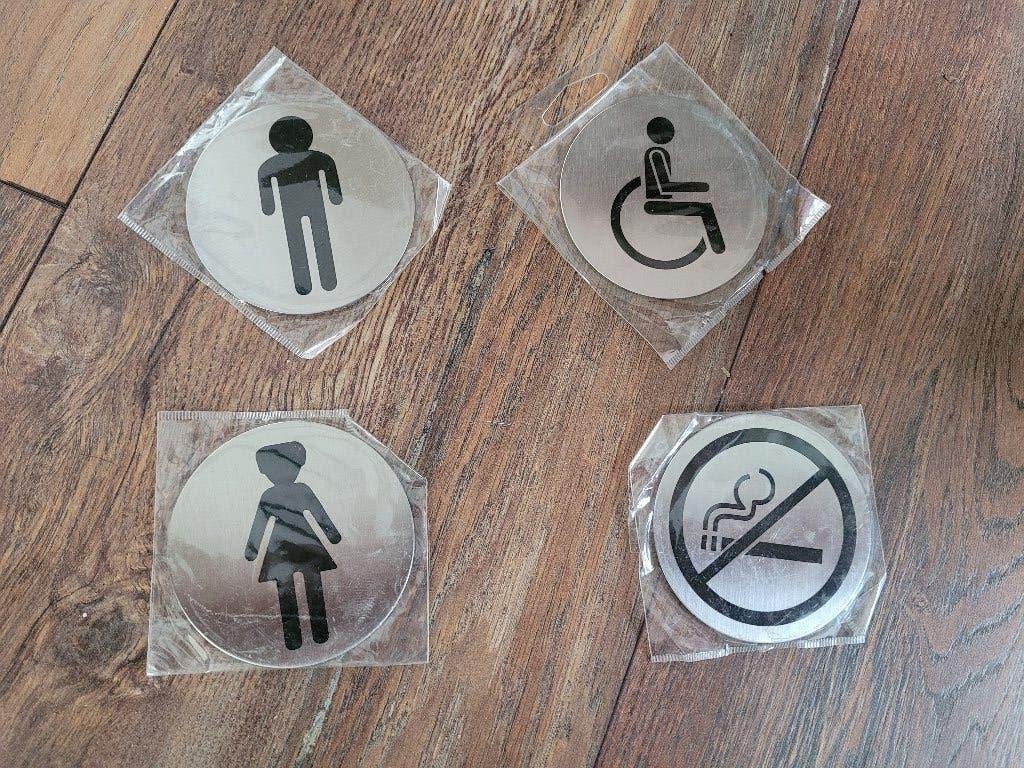 100 stuks rvs deur pictogrammen 4 soorten, Ophalen of Verzenden, Nieuw