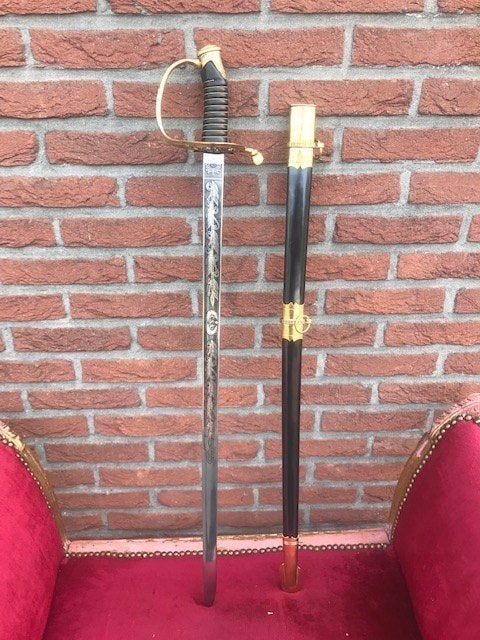 fraaie metalen (ruiter) sabel-zwaard, Ophalen of Verzenden, Landmacht, Amerika, Zwaard of Sabel