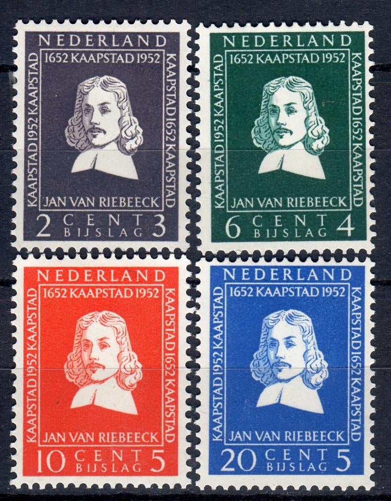 Nvph 578-581 van riebeeck-zegels 1952 postfris, Postzegels en Munten, Ophalen of Verzenden, Na 1940, Postfris