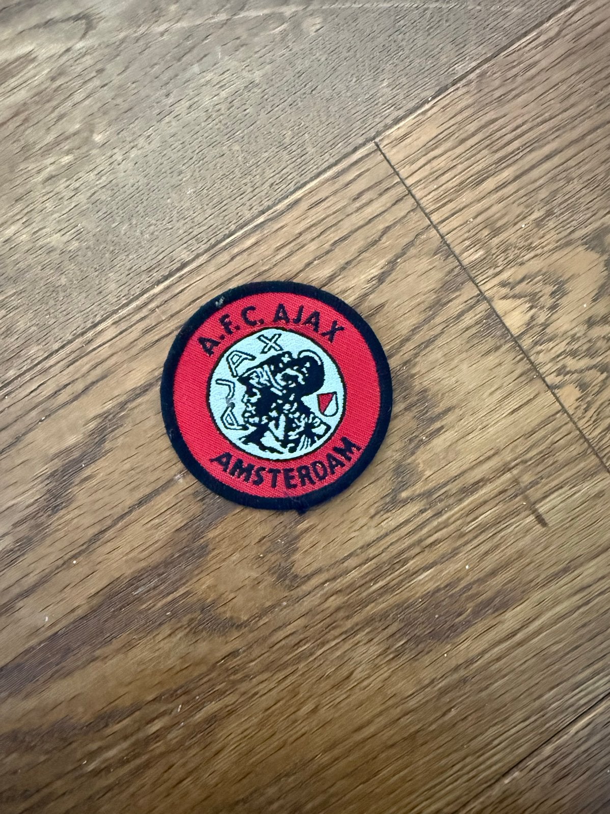 Ajax Strijk Patch - Officieel Clublogo, Verzamelen, Verzenden, Gebruikt, Ajax, Poster, Plaatje of Sticker
