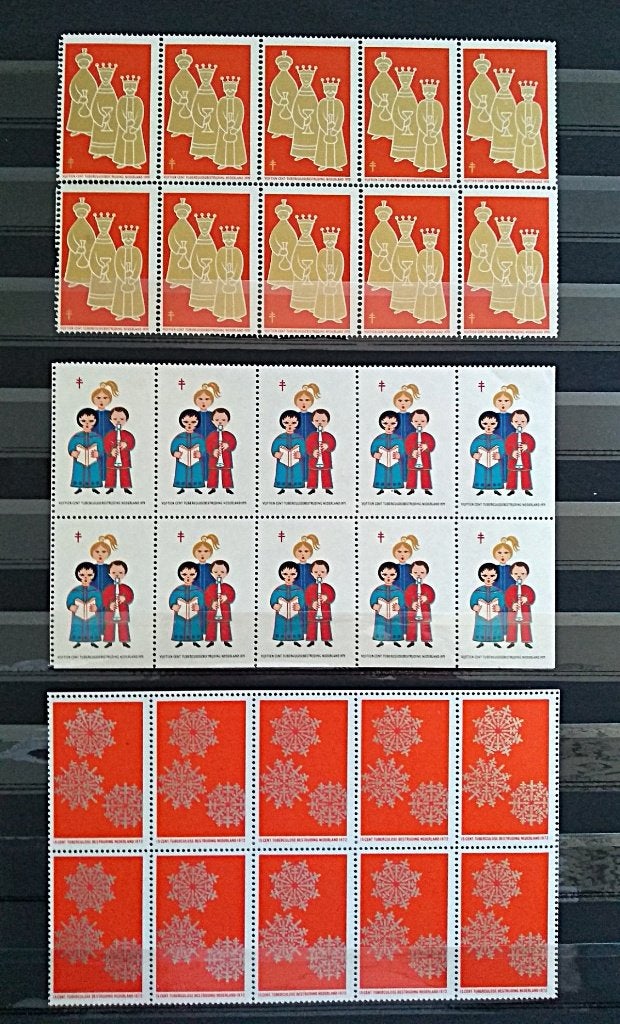 Nederland :TBC kerst/sluitzegel veldelen 1970/71/72 postfris, Verzenden, Overige thema's