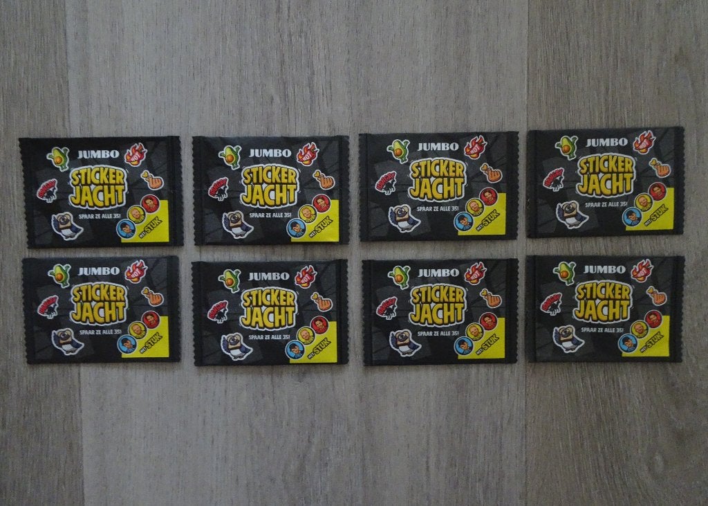 8 stickers Jumbo Stickerjacht / Sticker Jacht (nieuw), Verzamelen, Jumbo, Ophalen of Verzenden