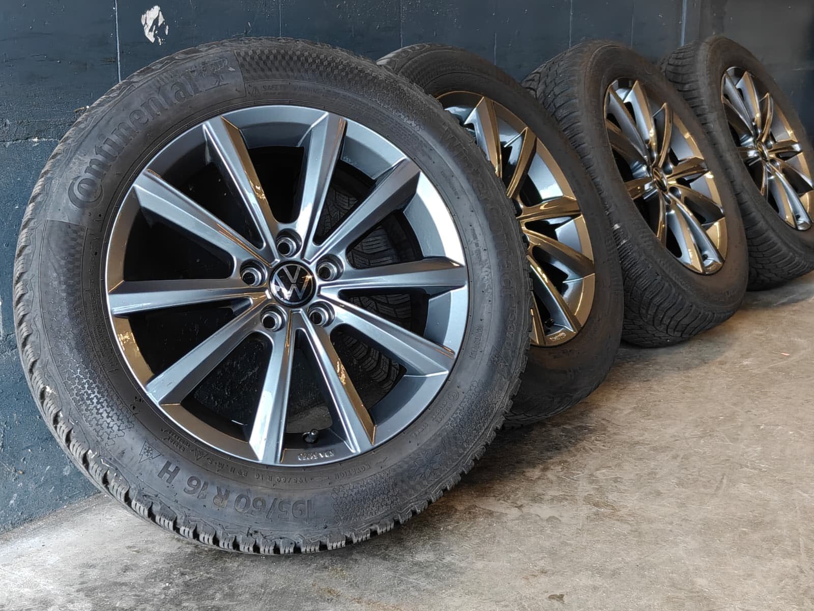 Nette orig Volkswagen winterset  T Cross Taigo Continental, Ophalen, Gebruikt, 16 inch, Banden en Velgen