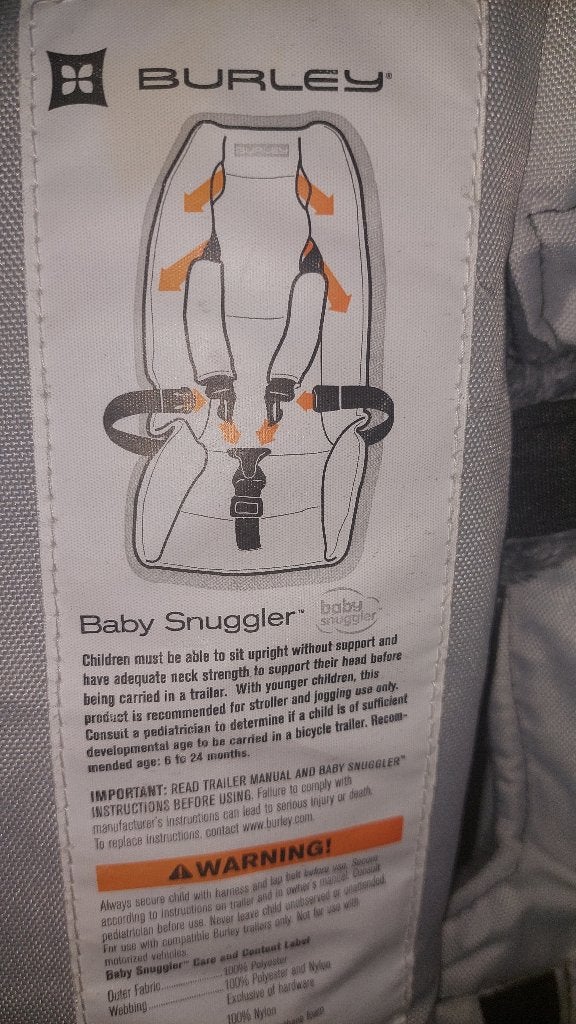 Fietskardeel burley baby snuggler 8 tot 24 maanden GRIJS, Ophalen, Zo goed als nieuw, One size
