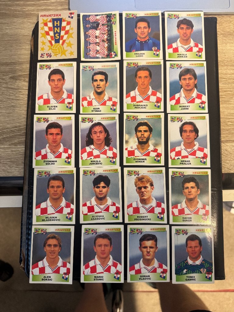 20 Panini EURO 96 stickers Team Kroatie, Ophalen of Verzenden, Zo goed als nieuw, Buitenlandse clubs, Poster, Plaatje of Sticker