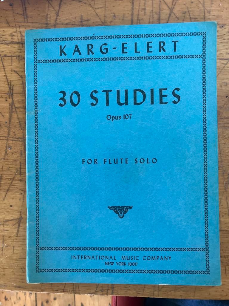 Karg-Elert 30 Studies Opus 107 voor fluit solo, Gebruikt, Klassiek, Dwarsfluit of Piccolo, Ophalen of Verzenden
