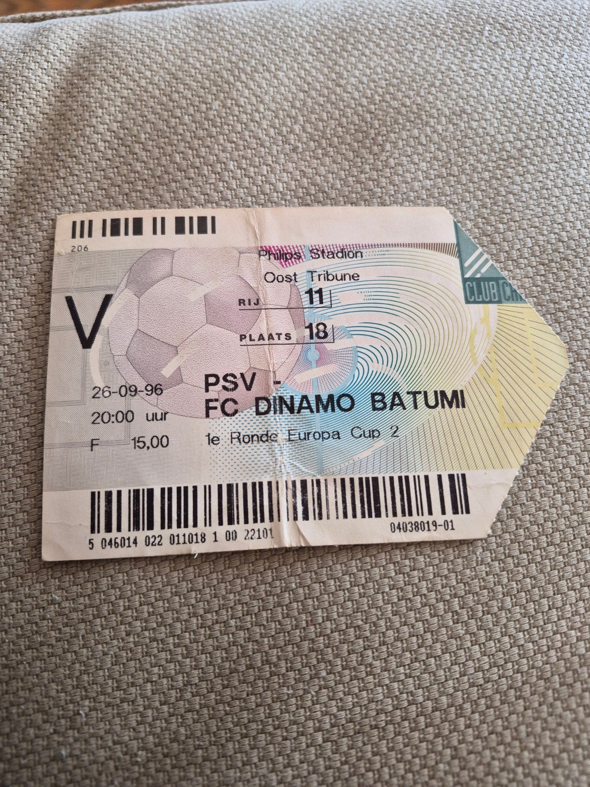 Ticket PSV - FC Dinamo Batumi, Ophalen of Verzenden, Gebruikt, PSV, Overige typen