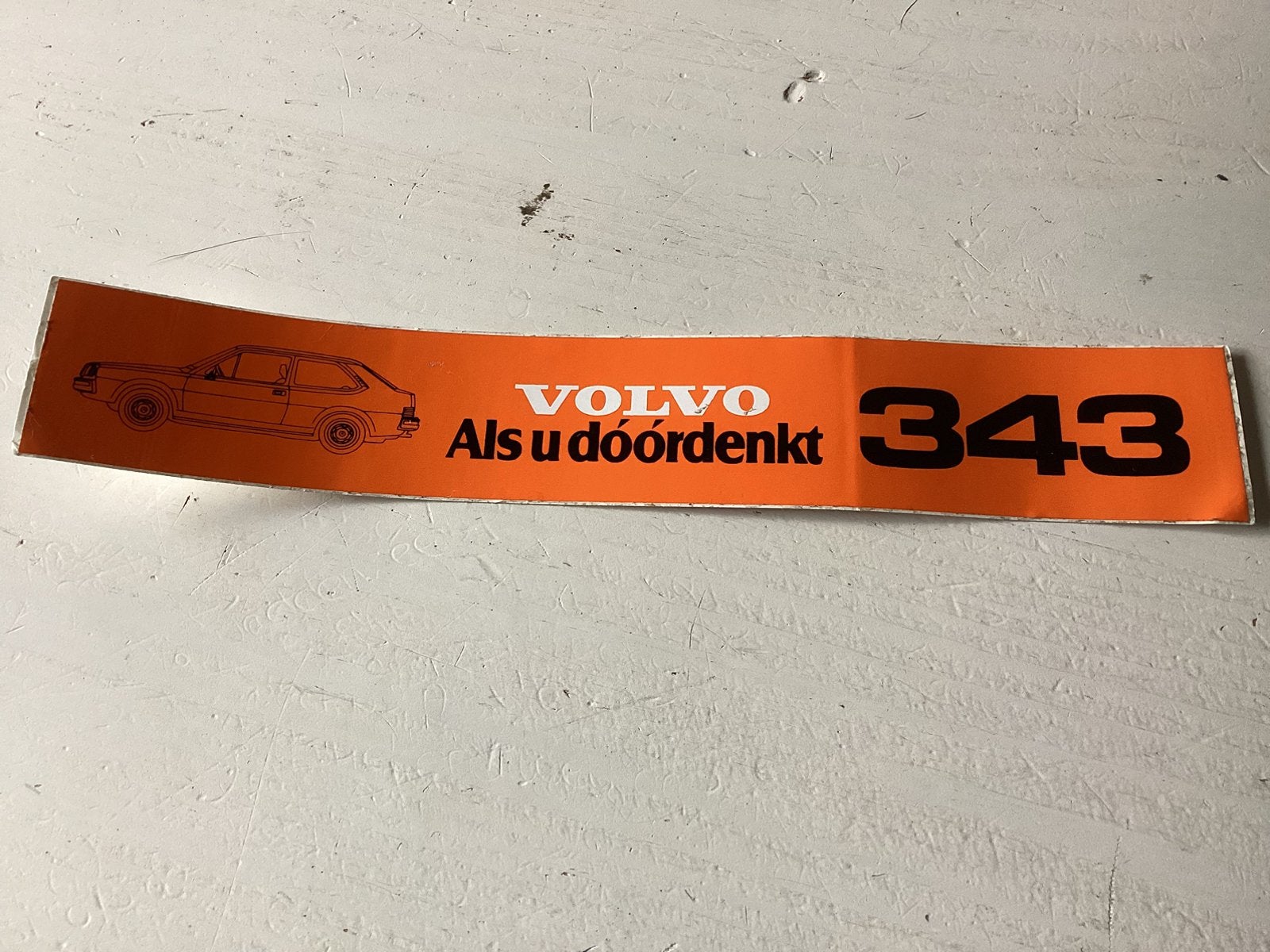 Sticker Volvo 343 als u doordenkt, Verzenden, Zo goed als nieuw, Auto of Motor