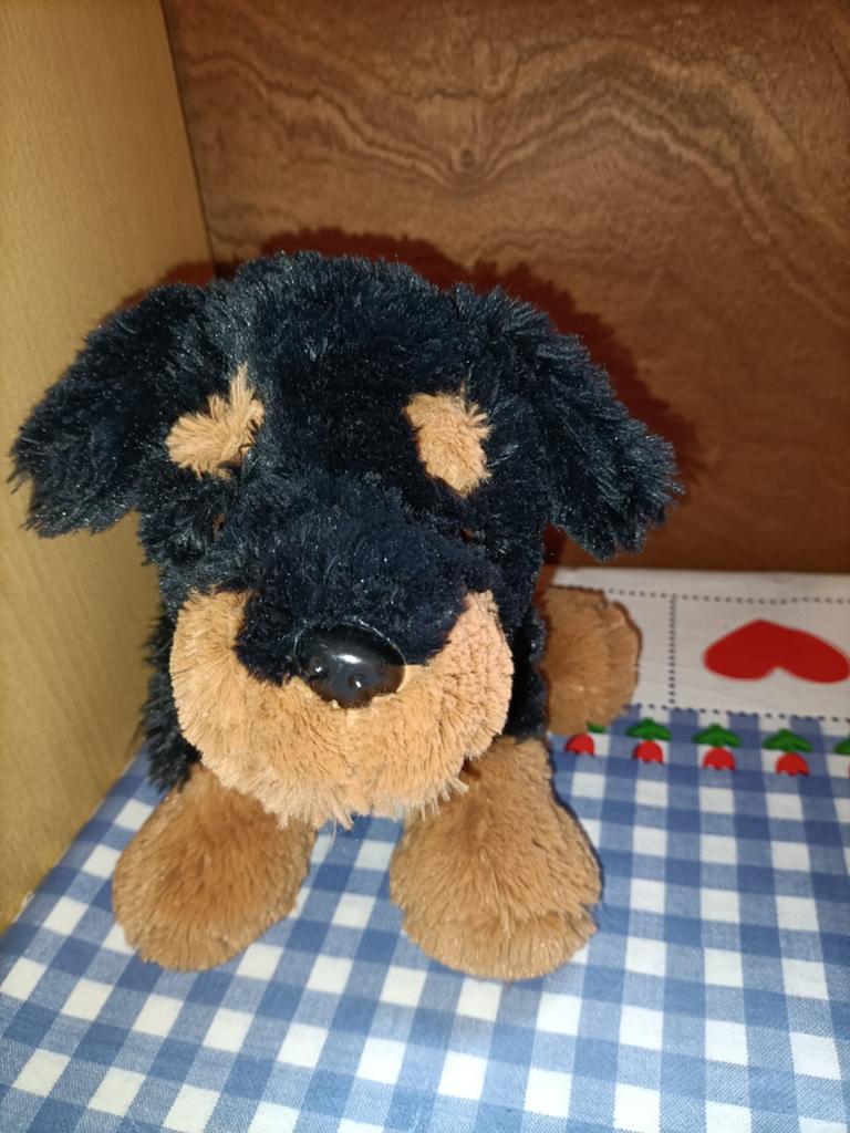 Rottweiler knuffel hond 24 cm, Ophalen of Verzenden, Zo goed als nieuw