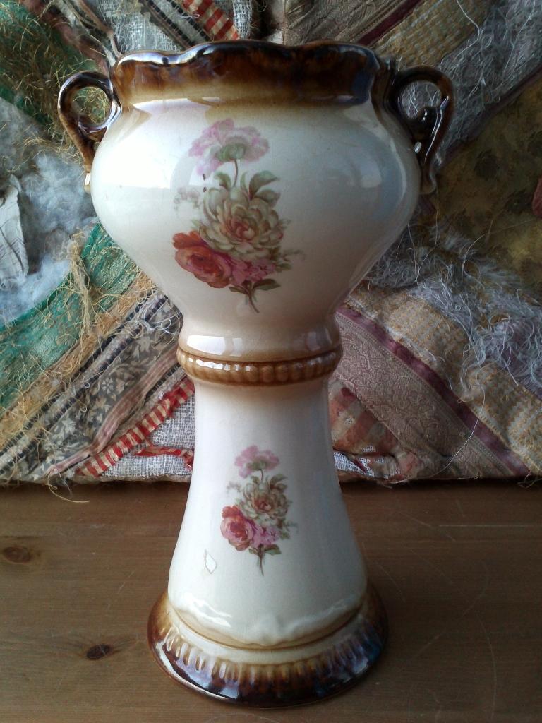 Mooie oude Engelse vaas van Staffordshire porselein 25 cm., Antiek en Kunst, Antiek | Vazen, Ophalen of Verzenden