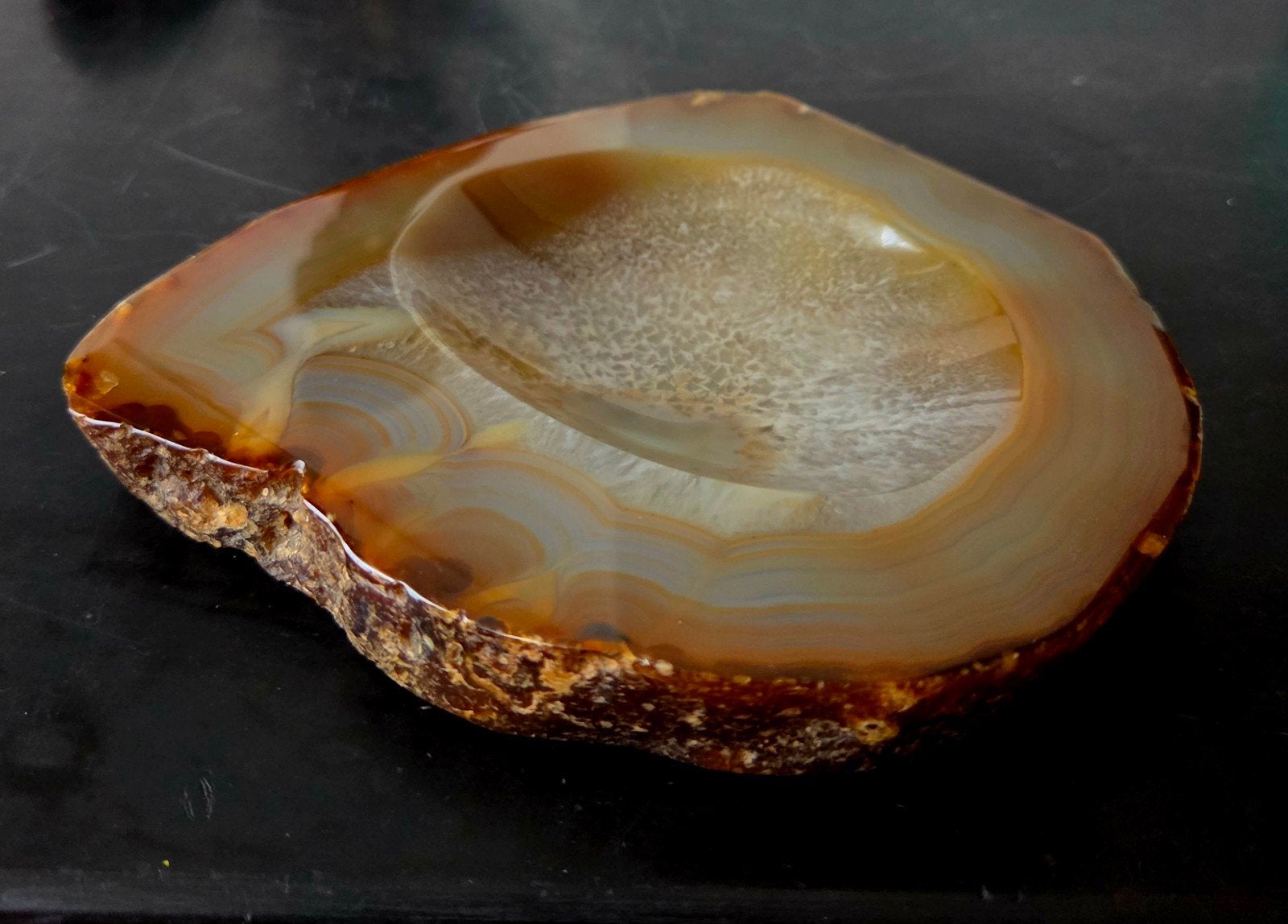 Schaaltje van plak agaat 14cm bij 13cm, Ophalen of Verzenden
