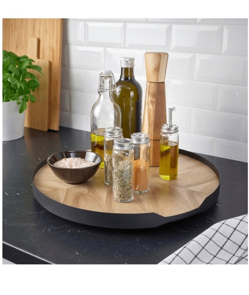 Draaiplateau acacia, 42 cm, Huis en Inrichting, Keuken | Keukenbenodigdheden, Ophalen, Overige typen, Hout, Zo goed als nieuw