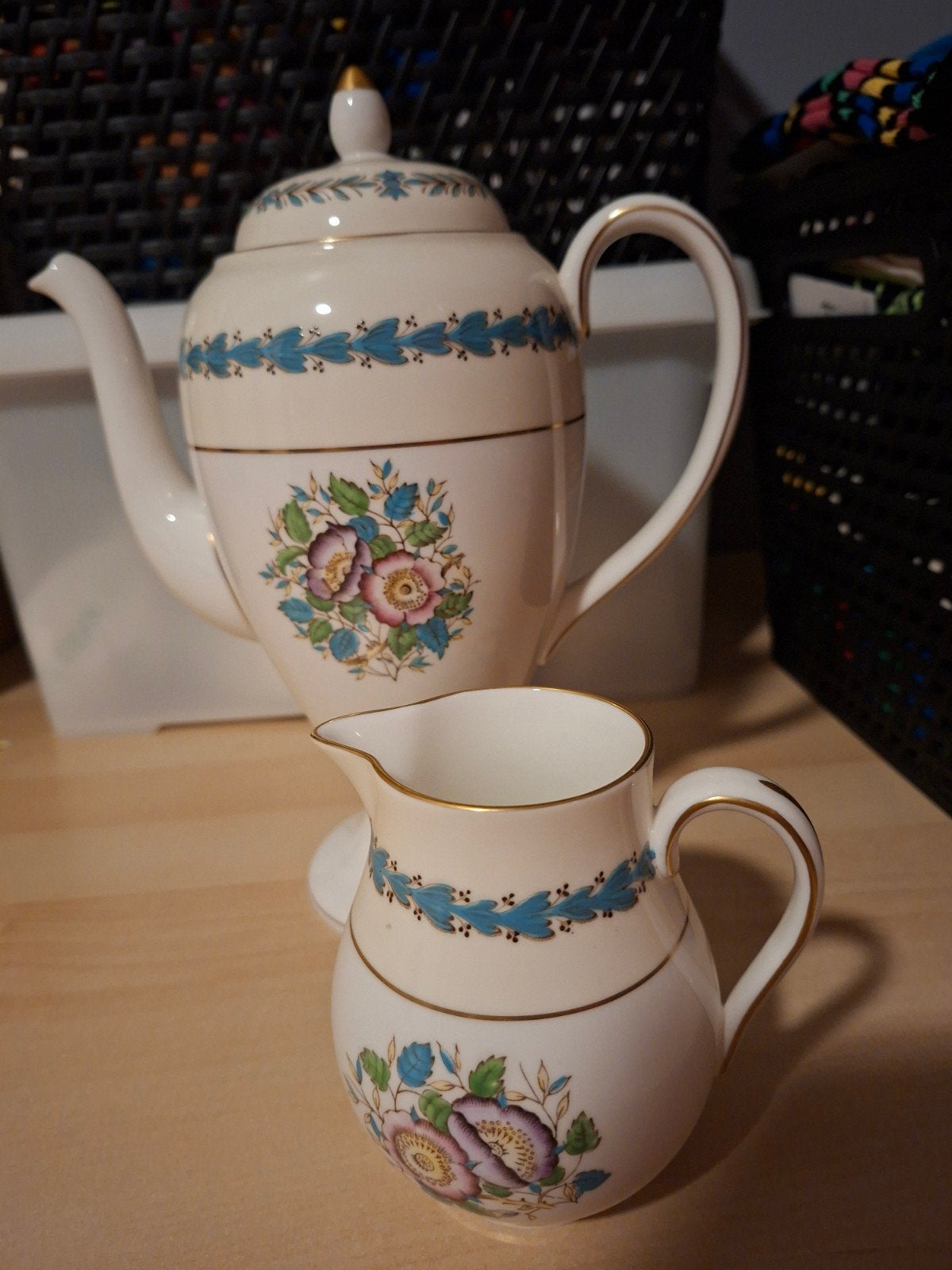 Wedgwood Bone China Westland koffiepot en melkkan., Ophalen of Verzenden